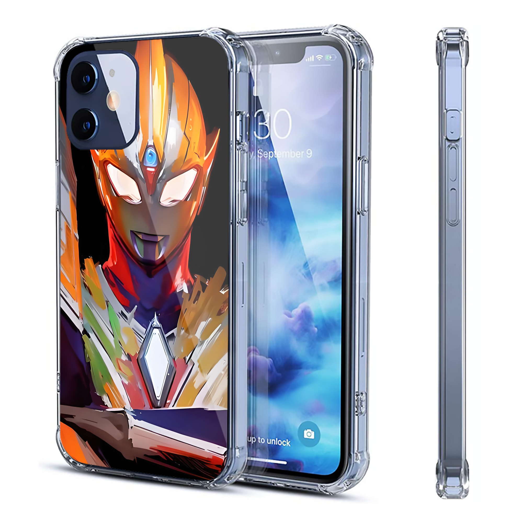 （画像用） ウルトラマン Ultraman 【iPhone 12シリーズ対応】透明スマホケース（クリアソフトケース）